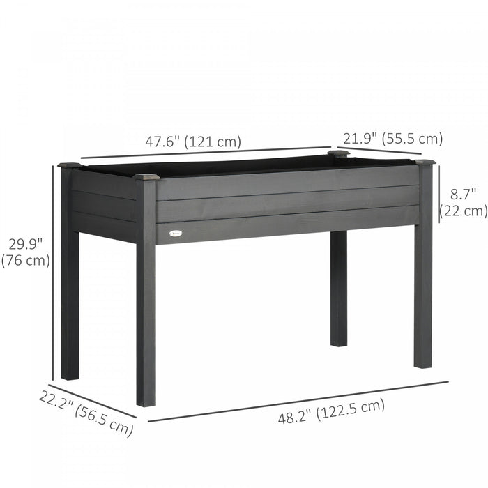 Outsunny Jardiniere Surelevee 48\" X 22\" X 30\" Pour Terrasse En Bois