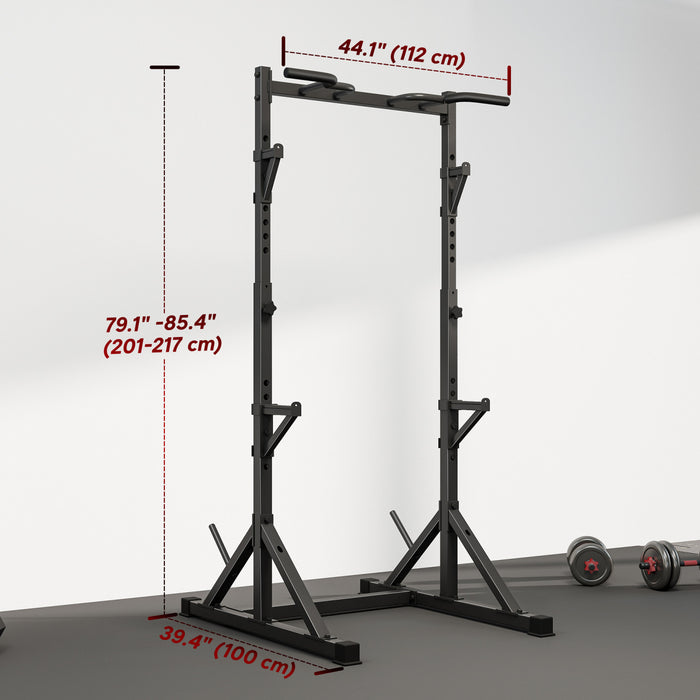 Soozier Rack de squat reglable, developpe couche multifonction, noir