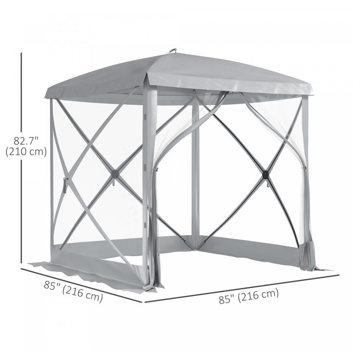 Outsunny Tente De Camping A Ecran Escamotable Installation Instantanee Gris