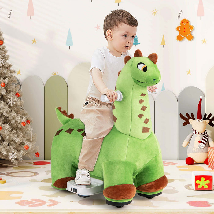 Costway 6v Kids Ride Sur Dinosaur Avec Pedale De Pied De Mer Rembourree Musique En Avant Et Roues