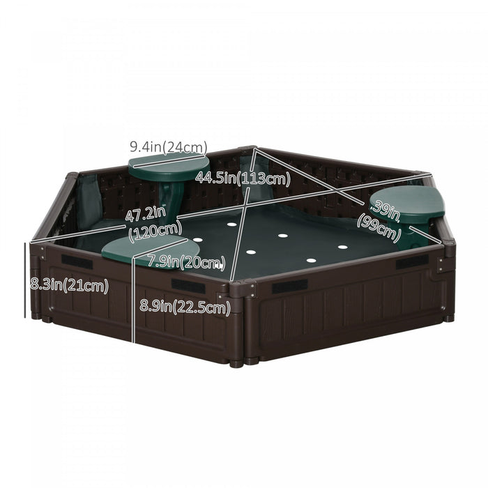 Bac A Sable Pour Enfants Avec Couvercle Bac A Sable Pour Enfants Design Diy 3 Assise, Doublure Inferieure, Pour 3 A 12 Ans