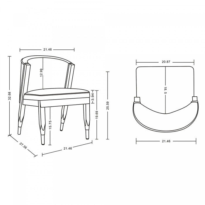 Chaise de salle a manger moderne Ola en bois et chenille coloris pierre - Lot de 2