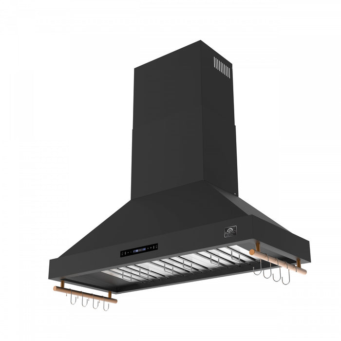 Hotte de cuisiniere murale Venezia de 48 po, noir-FRHWM5503-48BLK