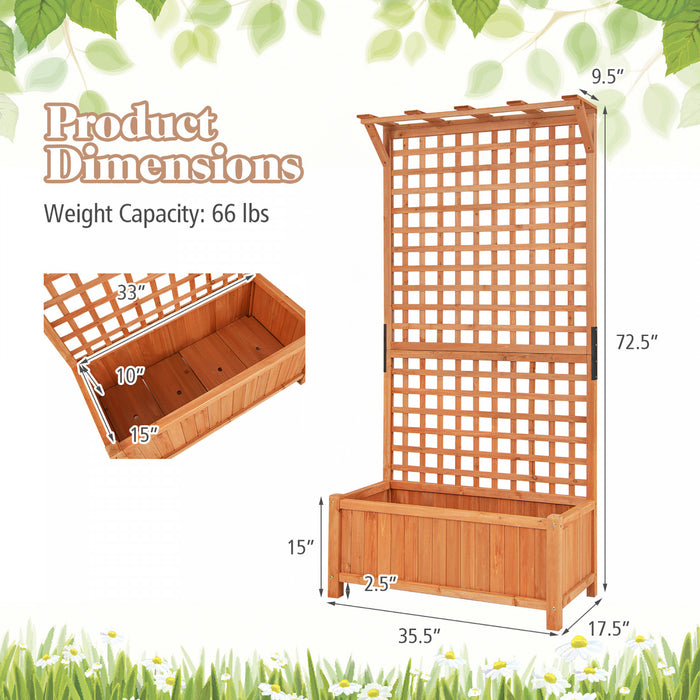 Costway A Eleve Le Conteneur Des Plantes D'escalade De La Boite Du Planteur De Lit De Jardin Avec Trellis & Toit Suspendu
