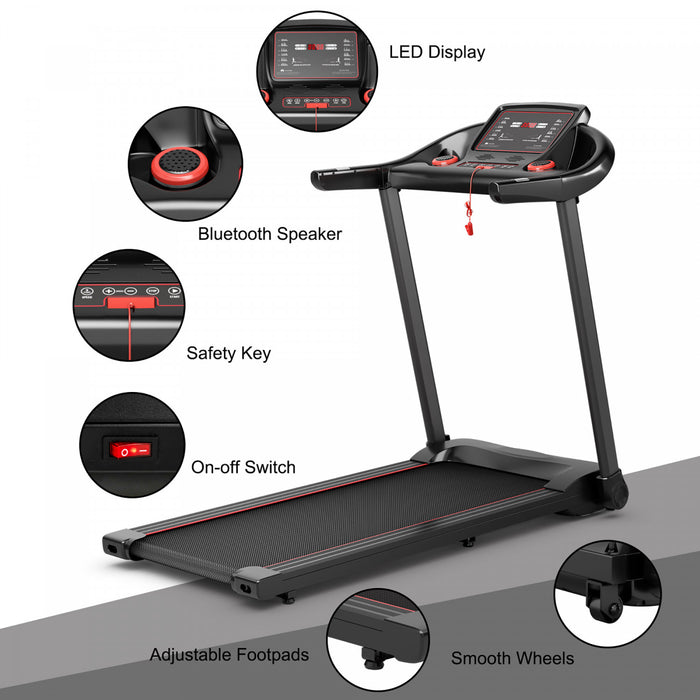 Machine De Course Electrique De Marque Superfit De 2,28 Cv Tapis De Course Avec Haut-parleur Bluetooth Controle Via Une Application