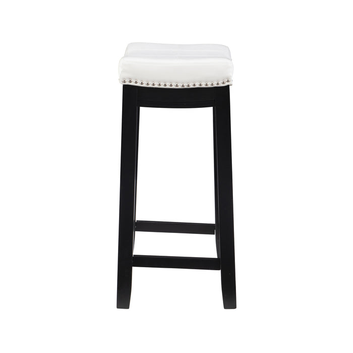 Tabouret Claridge de hauteur comptoir en similicuir et sans dossier - noir et blanc