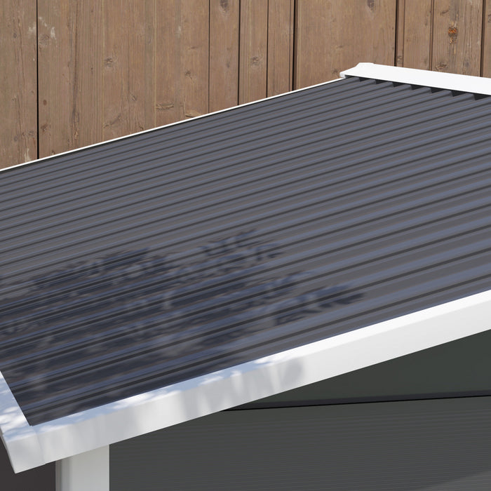 Outsunny Abri De Jardin 8'x7' Avec Serrure Et Cadre De Sol, Gris Clair