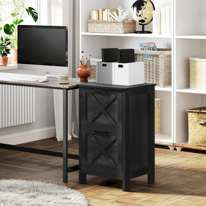 HOMCOM Classeur avec 2 tiroirs, Classeur pour A4 Lettre, noir