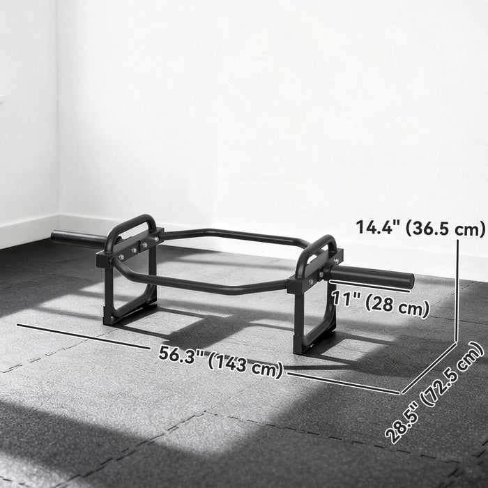 Barre trapeze Soozier, barre hexagonale 5 cm, barre olympique de deadlift, noir