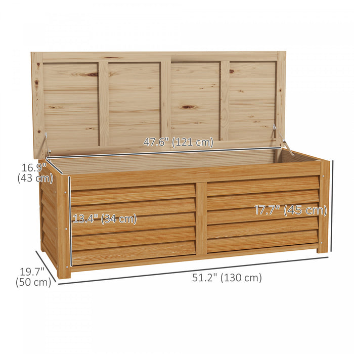 Outsunny Coffre De Terrasse 292l Avec 2 Charnieres De Securite Marron Clair