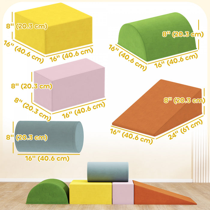 Qaba Jouets D'escalade Pour Tout-petits, Blocs D'escalade En Mousse Souple