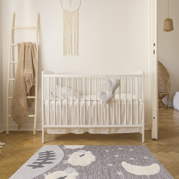 Carpette à motif de mouton pour enfants - 5 pi 3 po x 7 pi 7 po