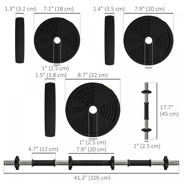 Soozier Ensemble d'halteres reglables avec poignees antiderapantes, 55LB