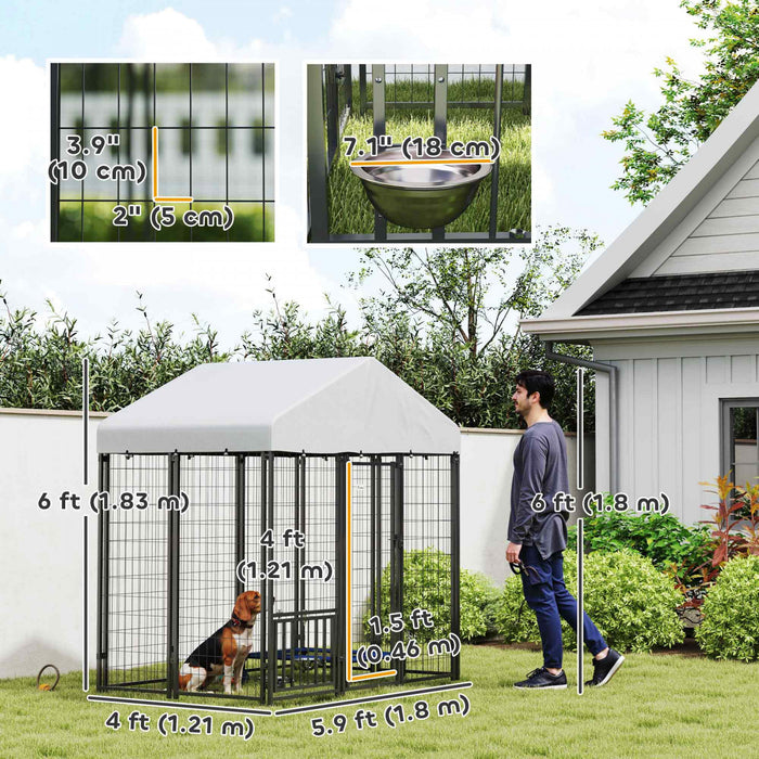 Niche D'exterieur Pour Chien Avec Gamelles, 5,9 X 4 X 6 Pi