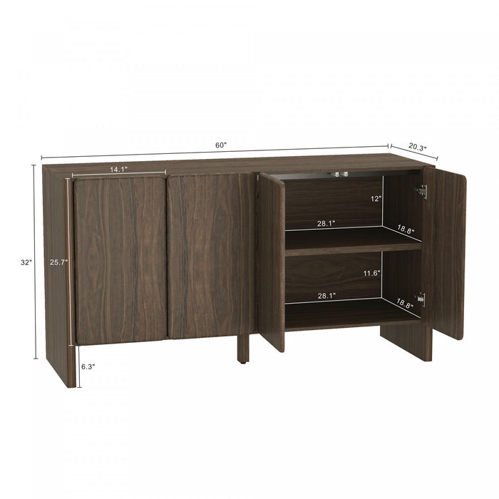 Buffet moderne Linda 60\" en noyer brun