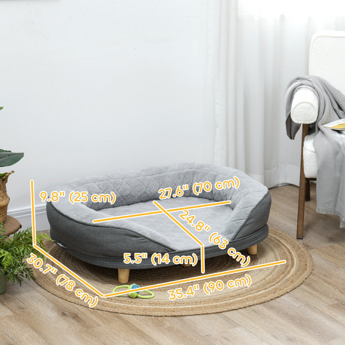 Canape-lit PawHut pour chien de grande taille, canape pour chat avec tissu en velours doux