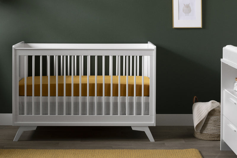 Lit de bébé Milos à hauteur réglable - blanc solide