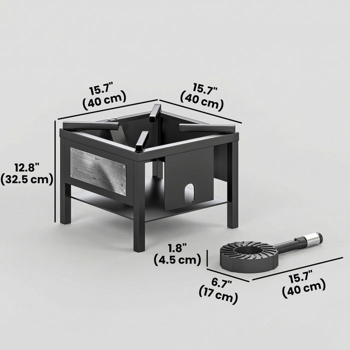 Rechaud de Camping, Bruleur a Propane Haute Pression 65 000 BTU, Noir