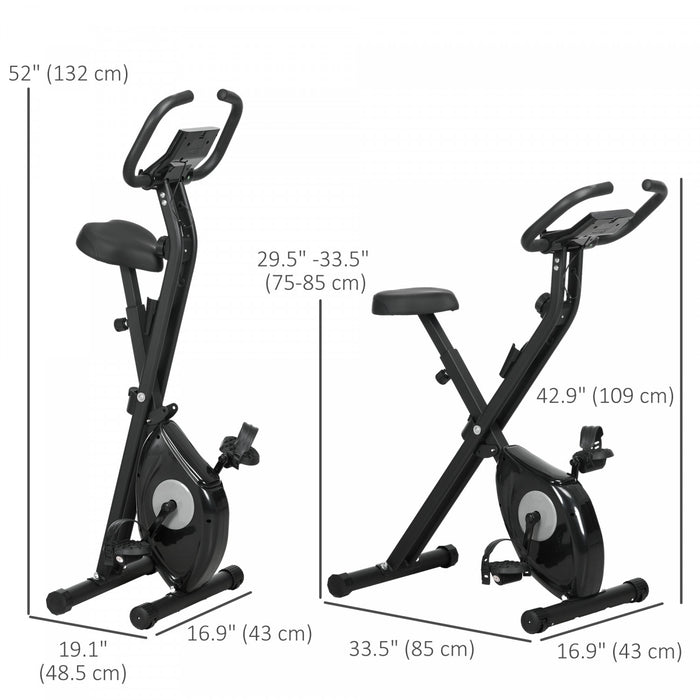 Soozier Velo D'exercice Pliable Avec Resistance Magnetique A 8 Niveaux, Noir