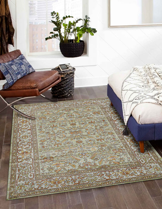 Tapis Traditionnel Hailey 6'7\" x 9'6\" en Vert