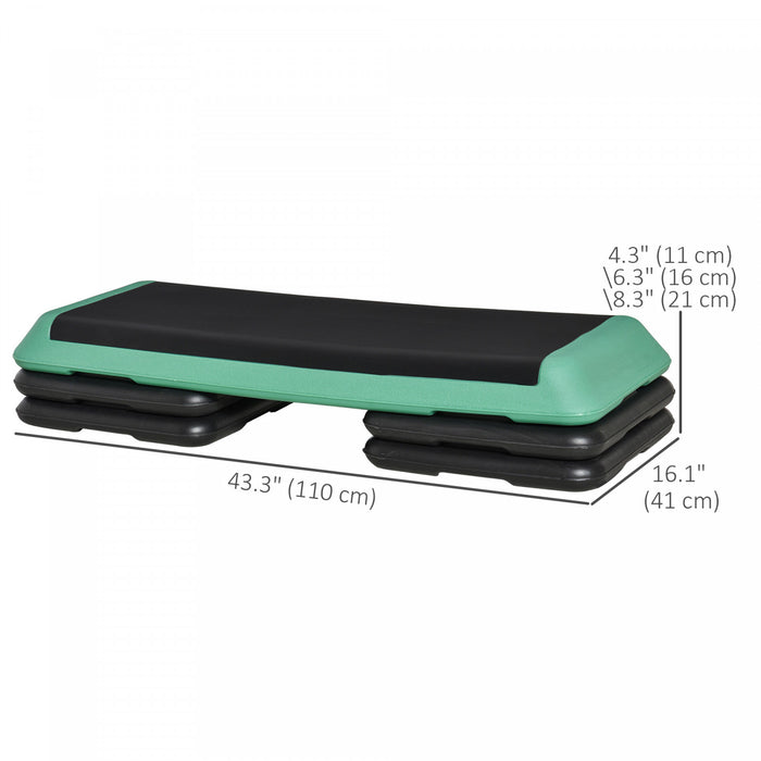 Soozier 43\" Plate-forme Aerobic Reglable Pas a pas 3 Niveaux, noir