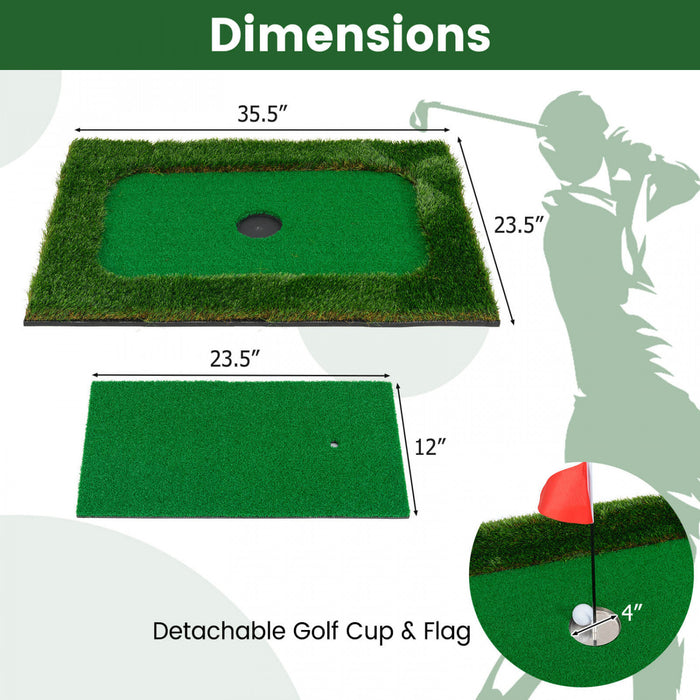 Costway Rectangulaire Flottant Golf Vert Pour La Piscine Comprend Le Tapis De Golf Frappant 6 Balles De Golf