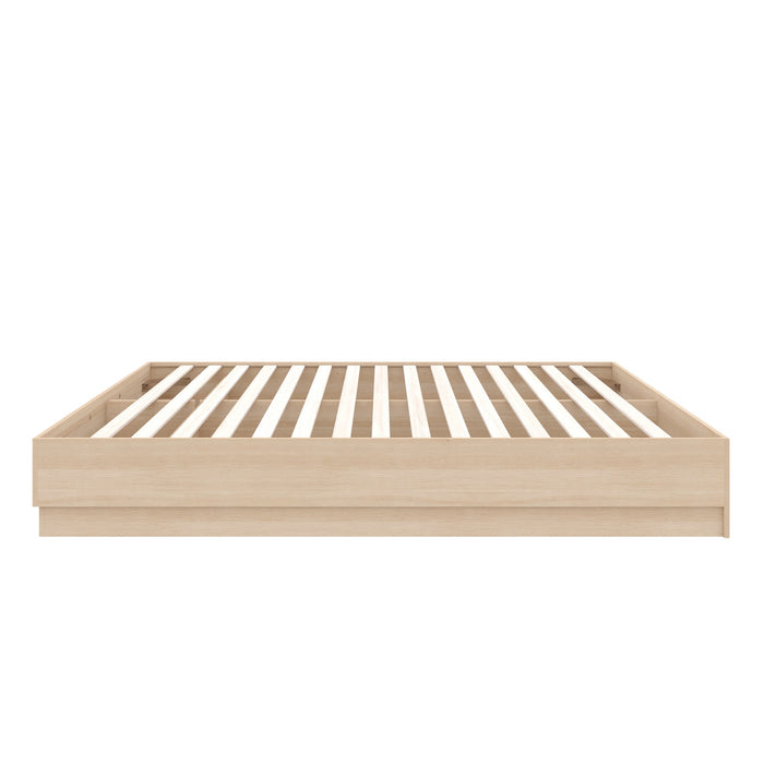Lit double plateforme Nordika - chêne blond naturel