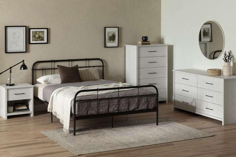 Table de nuit Fernley à 1 tiroir - pin blanc