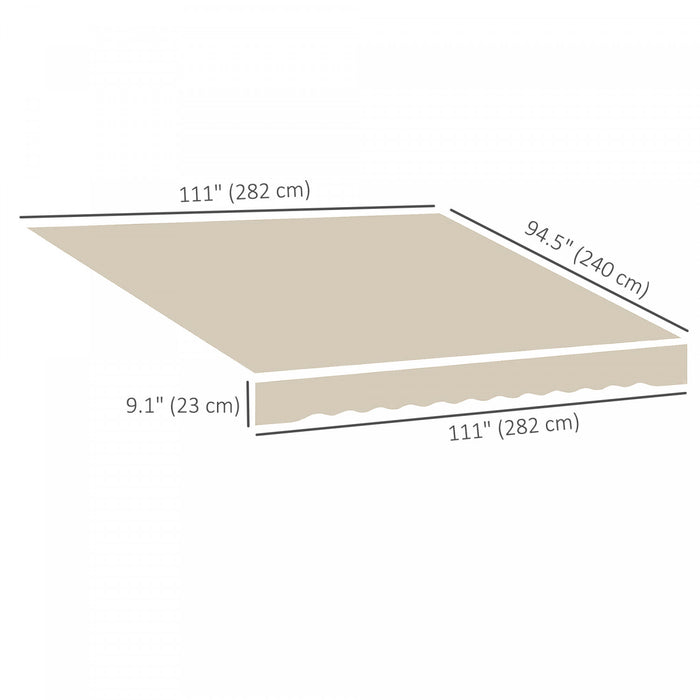 Outsunny Toile de Remplacement pour Store Retractable 2,82 x 2,4 m, Beige