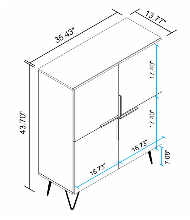Petite armoire décorative Beekman de Manhattan Comfort avec 4 tablettes - blanche