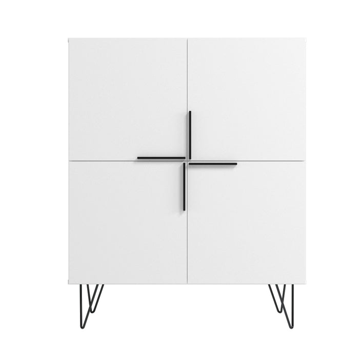 Petite armoire décorative Beekman de Manhattan Comfort avec 4 tablettes - blanche