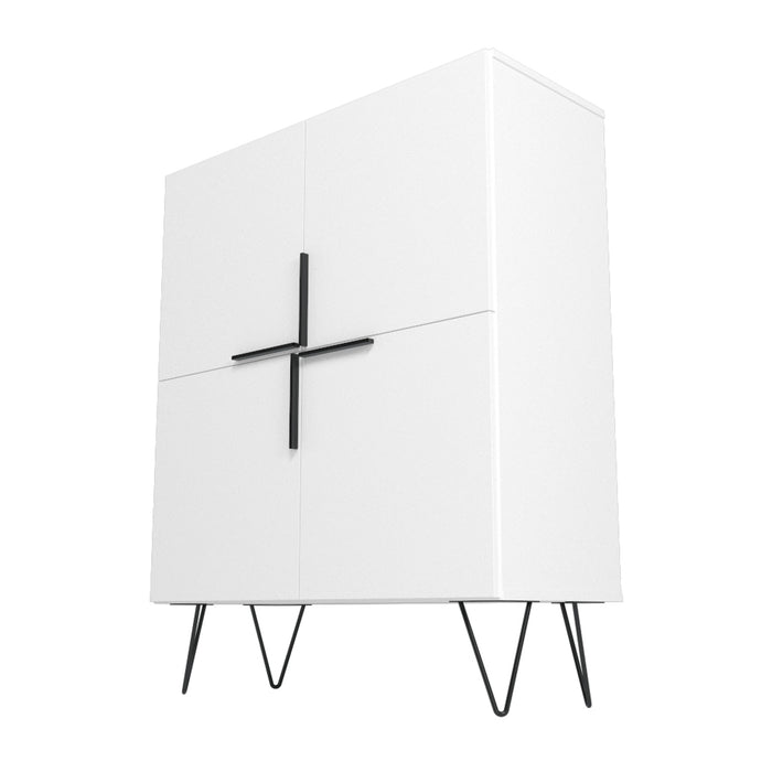 Petite armoire décorative Beekman de Manhattan Comfort avec 4 tablettes - blanche