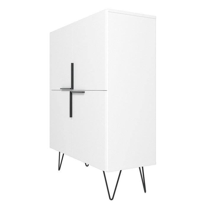 Petite armoire décorative Beekman de Manhattan Comfort avec 4 tablettes - blanche