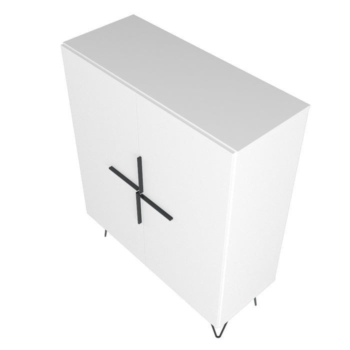 Petite armoire décorative Beekman de Manhattan Comfort avec 4 tablettes - blanche