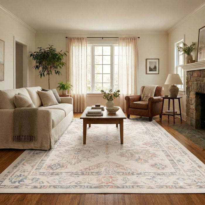 Carpette Rococo ivoire - 8 pi 0 po x 10 pi 0 po  