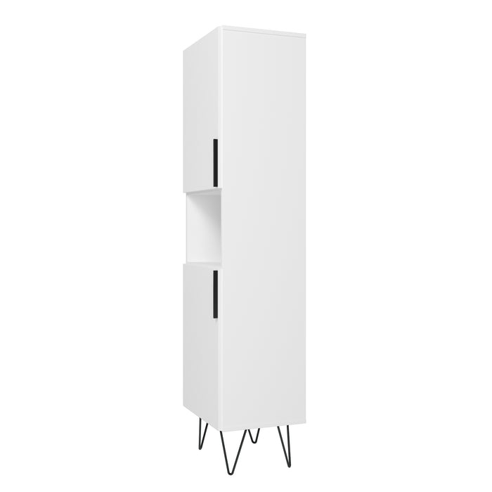 Armoire bibliothèque étroite Beekman de Manhattan Comfort de 17,51 po avec 5 tablettes - blanche