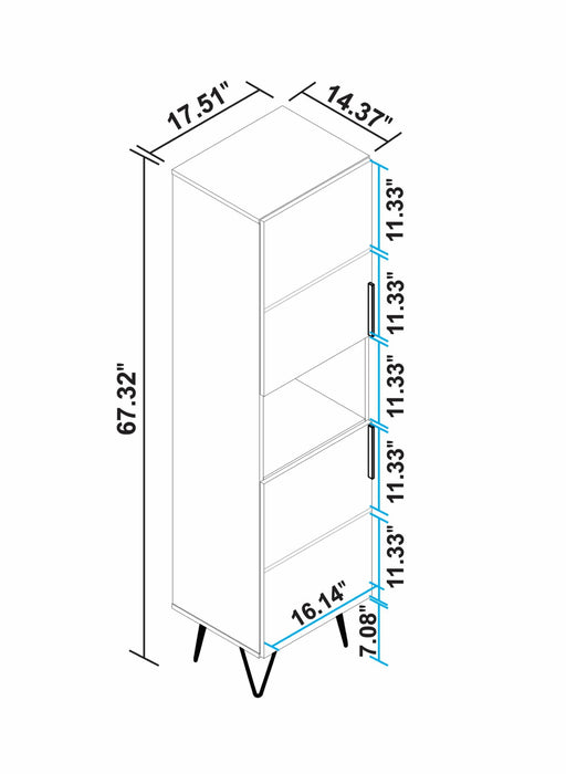 Armoire bibliothèque étroite Beekman de Manhattan Comfort de 17,51 po avec 5 tablettes - brune et rose
