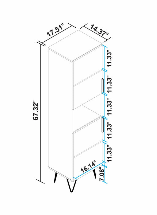 Armoire bibliothèque étroite Beekman de Manhattan Comfort de 17,51 po avec 5 tablettes - brune et noire