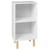 Table de nuit Essex de Manhattan Comfort avec 2 tablettes - blanche et motif zébré