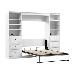 Lit double escamotable Versatile de Bestar avec organisateurs de garde-robe et tiroirs (109 po [L]) - blanc