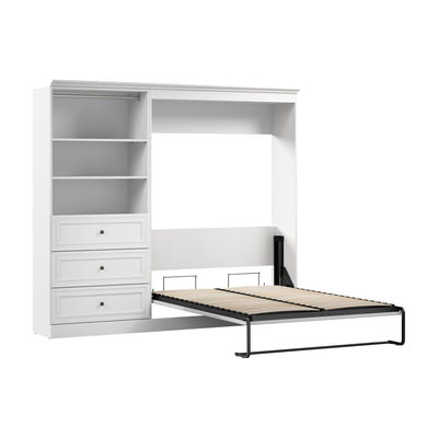 Bestar Versatile Full Murphy Bed Closet Organizer with Drawers (95 W) - White|Lit double escamotable Versatile de Bestar avec organisateur de garde-robe et tiroirs (95 po [L]) - blanc