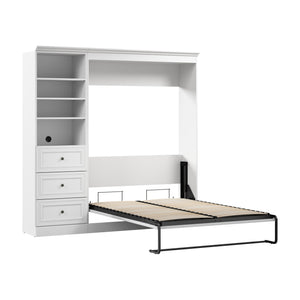 Lit double escamotable Versatile de Bestar avec organisateur de garde-robe et tiroirs (84 po [L]) - blanc