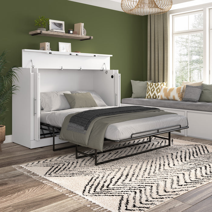 Armoire-lit double Nebula de Bestar de 69 po (L) avec matelas - blanche