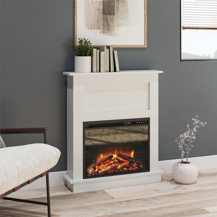 Foyer électrique Ellsworth d’Ameriwood Home avec manteau - blanc