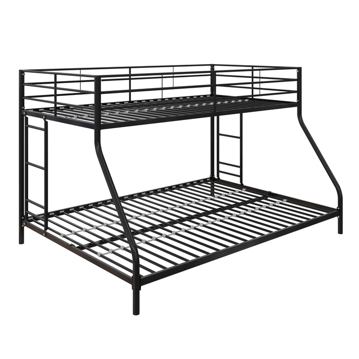 Lits superposés Mainstays Dorel Home en métal avec lit simple au-dessus du lit double, pour petit espace, pour jeunes - noirs