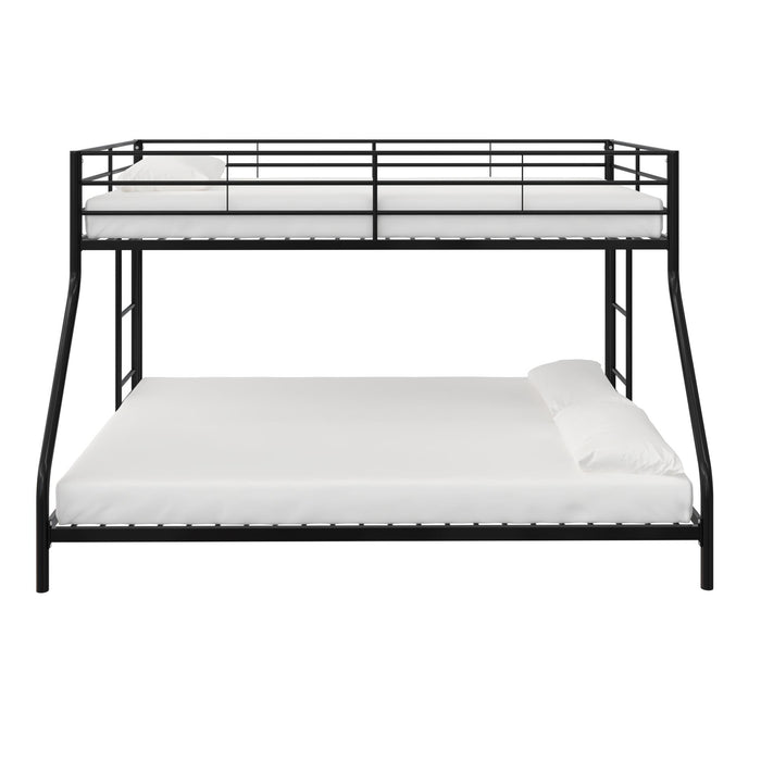 Lits superposés Mainstays Dorel Home en métal avec lit simple au-dessus du lit double, pour petit espace, pour jeunes - noirs