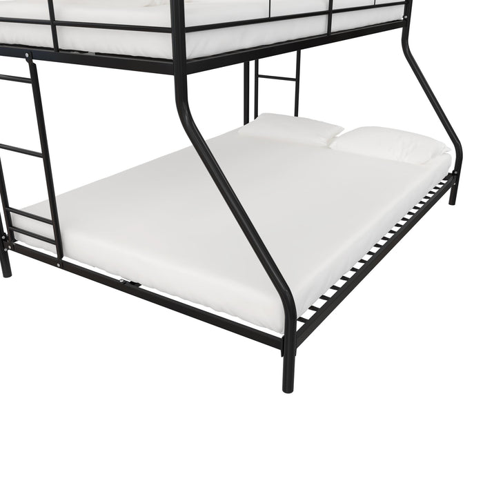 Lits superposés Mainstays Dorel Home en métal avec lit simple au-dessus du lit double, pour petit espace, pour jeunes - noirs