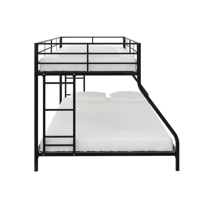 Lits superposés Mainstays Dorel Home en métal avec lit simple au-dessus du lit double, pour petit espace, pour jeunes - noirs