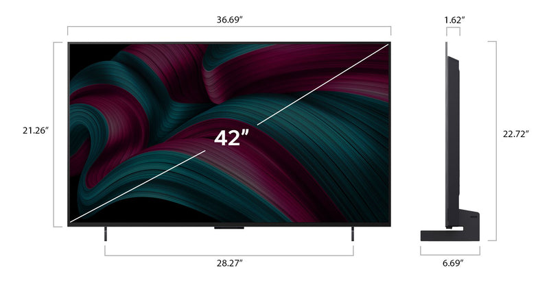 Téléviseur intelligent DELO evo LG C5 UHD 4K de 42 po avec IA et webOS (OLED42C5PUA.ACC) - modèle 2025