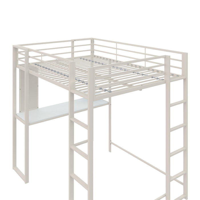 Lit mezzanine double Abode de DHP en métal - blanc cassé